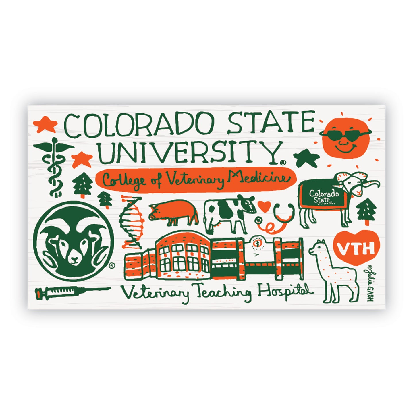 Julia Gash Small Recycled Wood Magnet