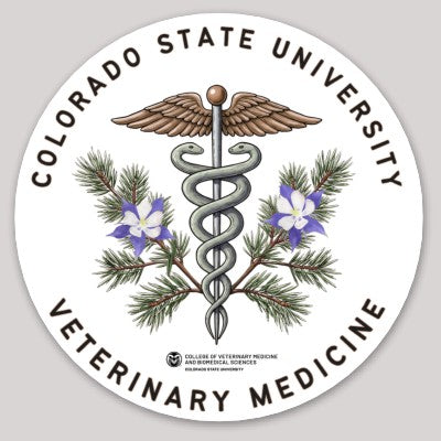 Caduceus and Columbines Sticker