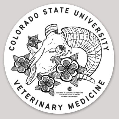 State Flower and Skull Sticker