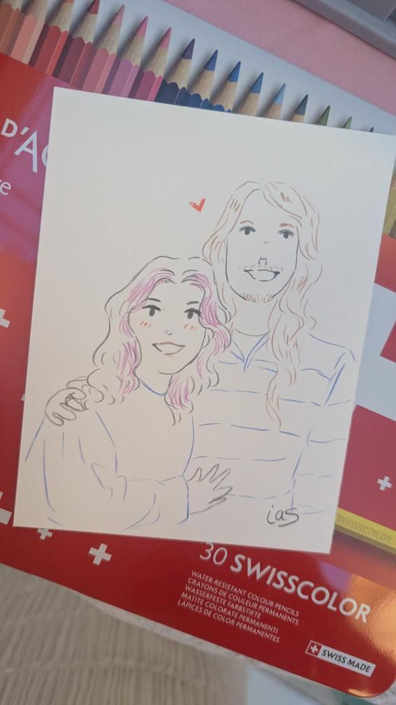 5 x 7 Hand Drawn Custom Portrait