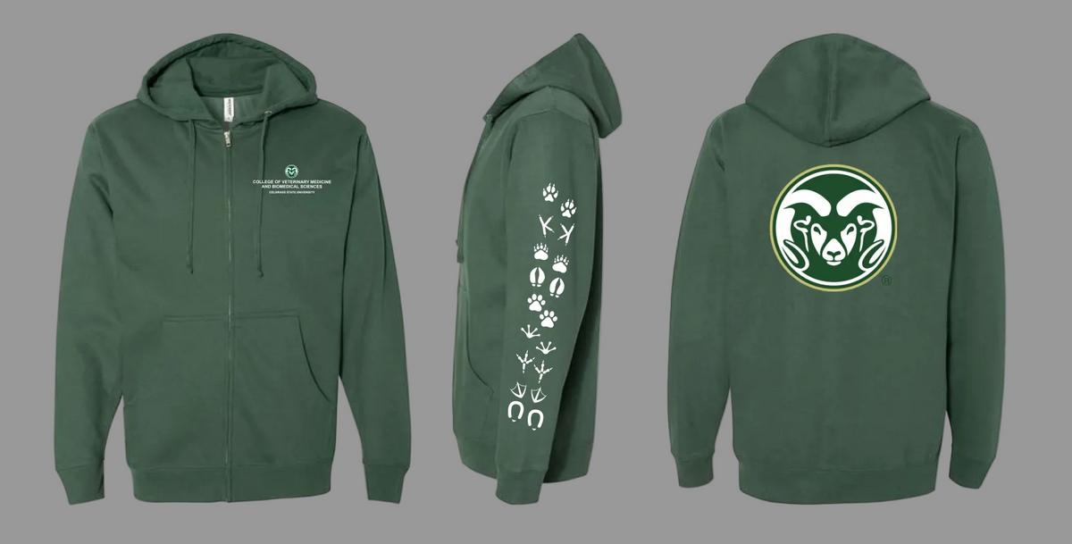 PREORDER NEW Full Zip with Pawprints - DVM Logo