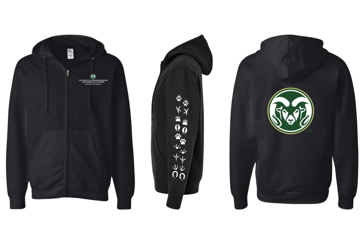 PREORDER NEW Full Zip with Pawprints - DVM Logo